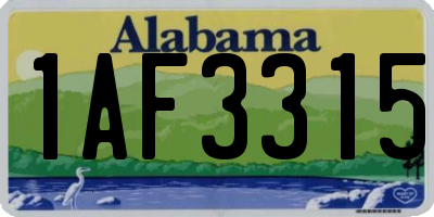 AL license plate 1AF3315