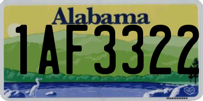 AL license plate 1AF3322
