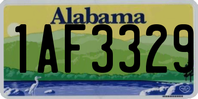 AL license plate 1AF3329