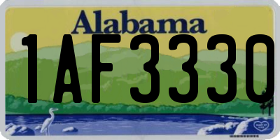 AL license plate 1AF3330