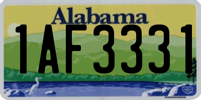 AL license plate 1AF3331