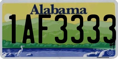 AL license plate 1AF3333