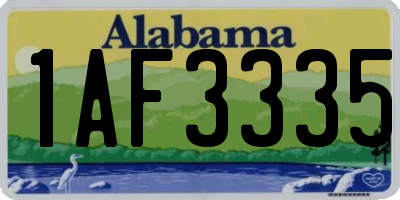 AL license plate 1AF3335