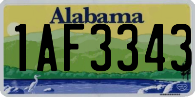 AL license plate 1AF3343