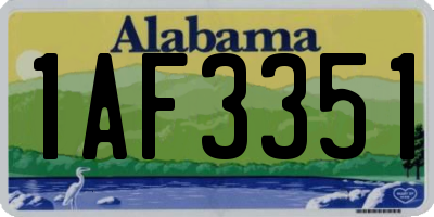 AL license plate 1AF3351