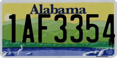 AL license plate 1AF3354
