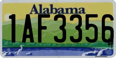 AL license plate 1AF3356