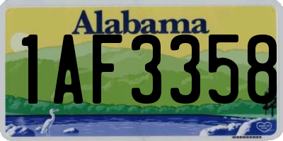 AL license plate 1AF3358