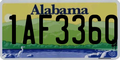 AL license plate 1AF3360