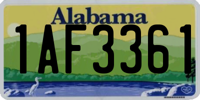AL license plate 1AF3361