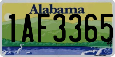 AL license plate 1AF3365