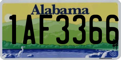 AL license plate 1AF3366