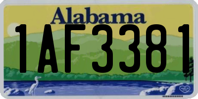 AL license plate 1AF3381