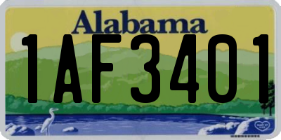 AL license plate 1AF3401
