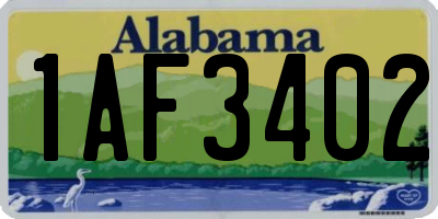 AL license plate 1AF3402