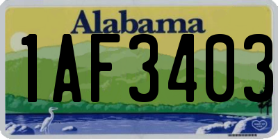 AL license plate 1AF3403