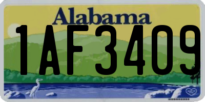 AL license plate 1AF3409