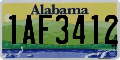 AL license plate 1AF3412