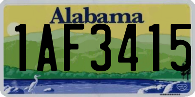 AL license plate 1AF3415
