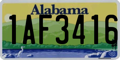 AL license plate 1AF3416