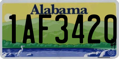 AL license plate 1AF3420