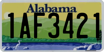 AL license plate 1AF3421