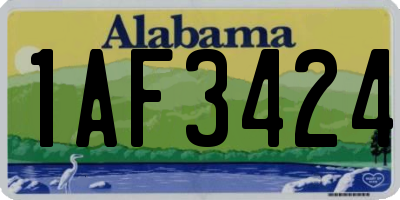 AL license plate 1AF3424