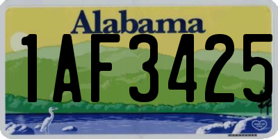 AL license plate 1AF3425