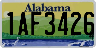 AL license plate 1AF3426