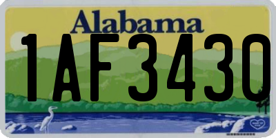 AL license plate 1AF3430