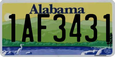 AL license plate 1AF3431