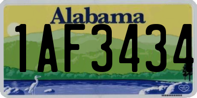 AL license plate 1AF3434