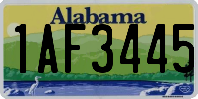 AL license plate 1AF3445
