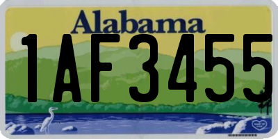 AL license plate 1AF3455