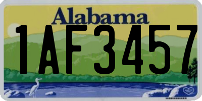 AL license plate 1AF3457