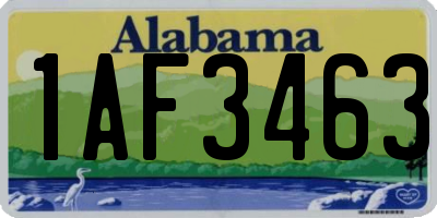 AL license plate 1AF3463