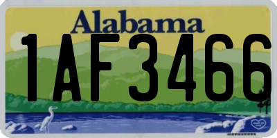 AL license plate 1AF3466