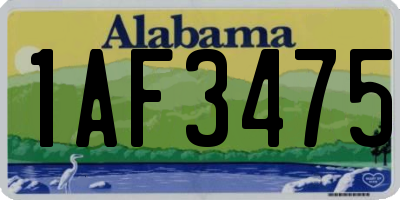 AL license plate 1AF3475