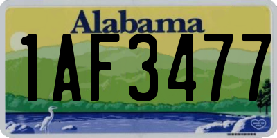 AL license plate 1AF3477
