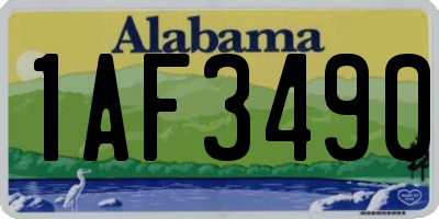 AL license plate 1AF3490