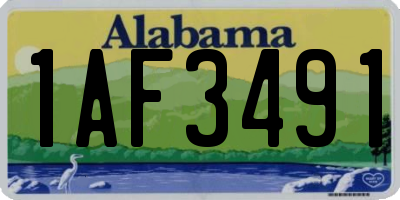 AL license plate 1AF3491
