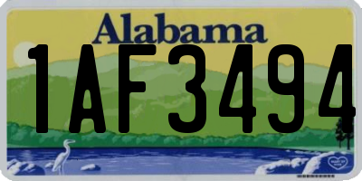 AL license plate 1AF3494
