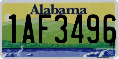 AL license plate 1AF3496