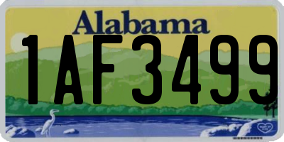 AL license plate 1AF3499