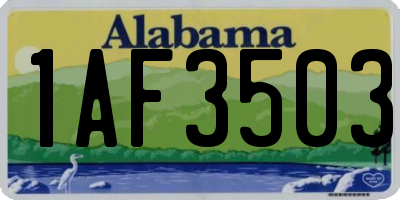 AL license plate 1AF3503