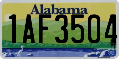 AL license plate 1AF3504