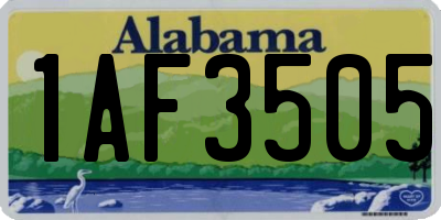 AL license plate 1AF3505