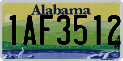 AL license plate 1AF3512