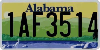 AL license plate 1AF3514