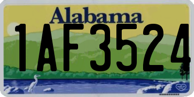 AL license plate 1AF3524